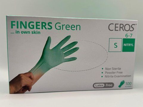 Нітрилові рукавички CEROS Fingers&reg; Green (щільність 3,5 гр.) - S С1008S фото